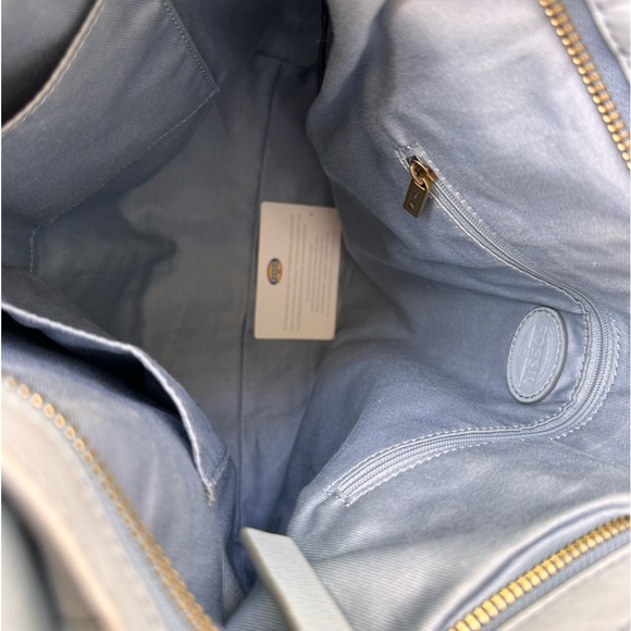 Genuine vintage FOSSIL sky blue leather tote bag with shoulder strap - Picture 13 of 13